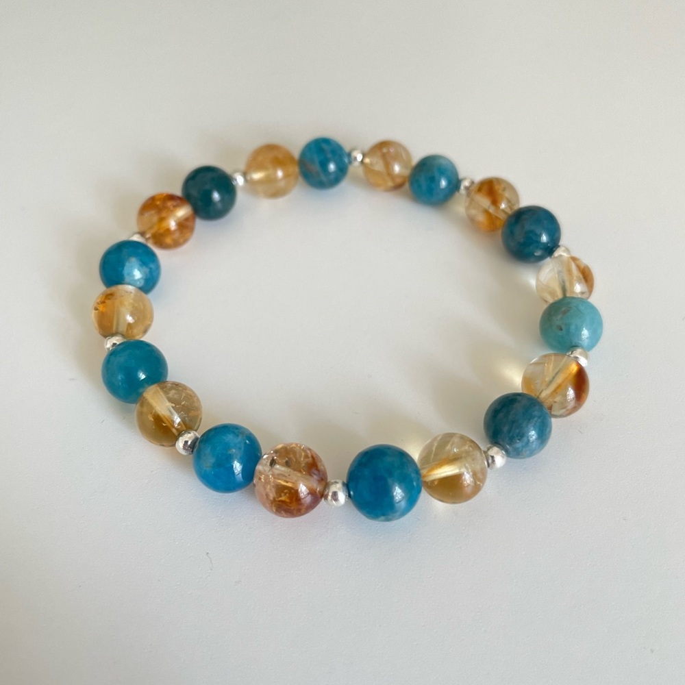 8mm AAA Citrine & Apatite Bracelet